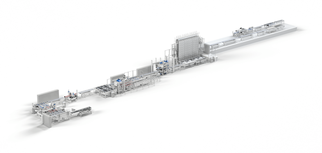 XPS downstream line with pre-trimming Thermbonding and downstream line from BÜRKLE