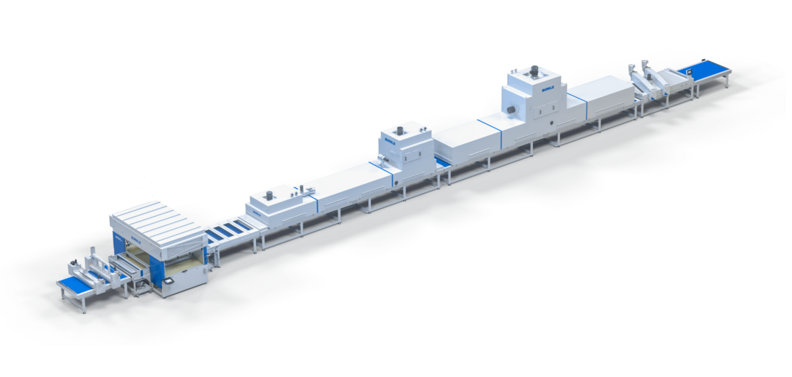 BÜRKLE spray coating line for the coating of doors and frames