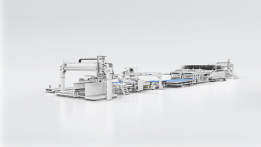 Pressenanlage für die Plattenbeschichtung von BÜRKLE Pressenanlage für die Plattenbeschichtung von BÜRKLE